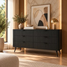 KOMODA TREVISO 6S ČIERNA 163 cm