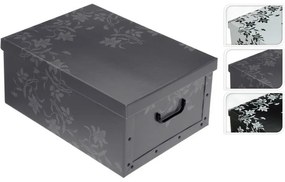 Úložný box s vekom Ornament 51 x 37 x 24 cm, biela