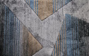 Koberec Diamond New 3D Geometria tyrkysovo - zlatý
