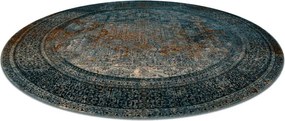 Koberec OMEGA MAMLUK tmavomodrý / hnedý kruh