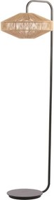 Stojacia lampa s textilným tienidlom v matnej čierno-prírodnej farbe (výška 164 cm) Lyra – Light &amp; Living