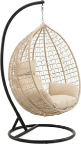 Závesné kreslo KOKON so stojanom, béžové