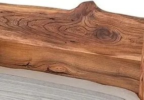 Masívna designová posteľ DANTINA s úložným priestorom z brestového dreva, 200x160