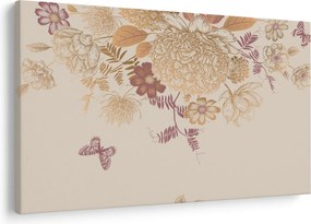 Obraz - Vintage kvety a motýle (90x60 cm)