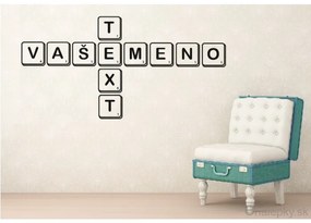 Nálepky na stenu - Scrabble text na želanie Farba: hnedá 800