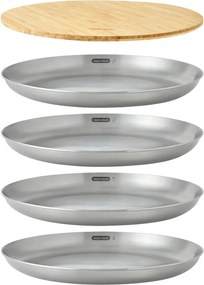 Antikoro taniere v súprave 4 ks v striebornej farbe ø 25,5 cm – Black + Blum