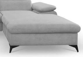 Rohová sedacia súprava Scala, svetlo šedá látka, pravý roh