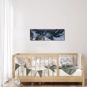 Obraz - Východ slnka v horách (s hodinami) (90x30 cm)