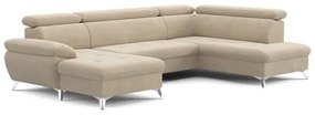 Rozkladacia rohová sedačka do U CATANIA pravá, béžová, s úložným priestorom