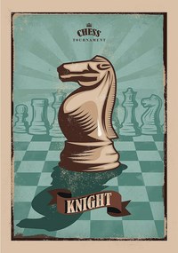 Plátno maľba Vintage Chess I