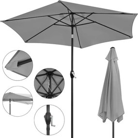 Skladací slnečník s naklápaním - 210 cm sivá