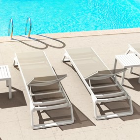 TROPIC záhradné lehátko white/taupe