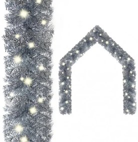 vidaXL Vianočná girlanda s LED svetielkami 10 m strieborná-