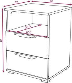 Noční stolek Naka 46 cm dub Wotan