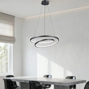 Brilagi-LED Stmievateľný závesný luster na lanku TWISTER LED/48W/230V pr. 50 cm čierna +DO