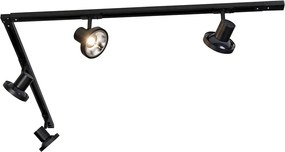 Moderný koľajnicový systém s 4 čiernymi bodovými svetlami 1-fázový 200 cm - Iconic Jeany