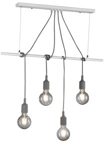 ONLI - Luster na lanku WIRE 4xE27/15W/230V šedá/biela