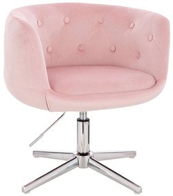 LuxuryForm DESIGN Kreslo MONTANA VELUR na striebornom kríži - ružové