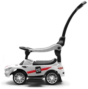 Detské odrážadlo so zvukom a vodiacou tyčou Baby Mix RACER biele