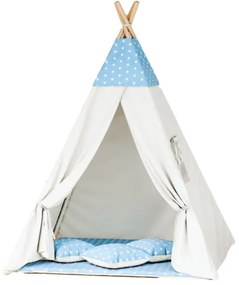 Detský stan Tipi hviezdy modrý/béžový