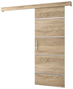 Posuvné dvere 90 cm Sharlene IV (dub sonoma + dub sonoma + strieborná). Akcia -23%. Vlastná spoľahlivá doprava až k Vám domov. 1043773