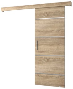 Posuvné dvere 90 cm Sharlene IV (dub sonoma + dub sonoma + strieborná). Akcia -6%. Vlastná spoľahlivá doprava až k Vám domov. 1043773