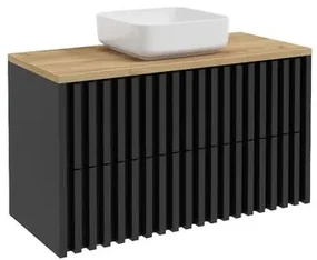 Kúpeľňová skrinka s dosku SAT Delano 100x56x46 cm čierna mat DELANO100ZCDE