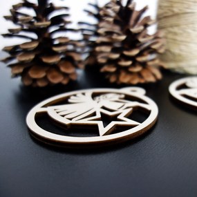 SENTOP | Vianočné ozdoby z dreva a plastu, Vianočné dekorácie drevené , drevené doplnky PR0061-Wooden decorations