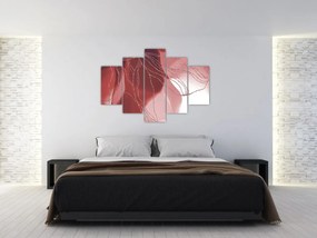Obraz - Červená abstraktná kvetina N⁰1 (150x105 cm)