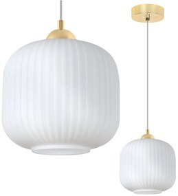 Závesné svietidlo Riffle 2, 1x biele sklenené tienidlo, g