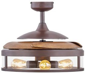 FANAWAY 212925 - LED Stropný ventilátor CLASSIC 3xE27/4W/230V hnedá + DO