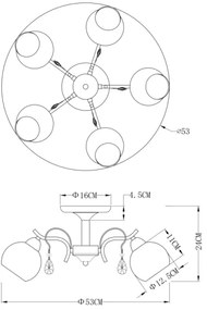 Globo 54711-5 - Stropné svietidlo PERDITA 5xE14/40W/230V