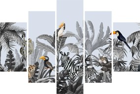 Obraz - Ilustrovaná džungľa (150x105 cm)