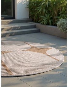 Okrúhly vnútorný a vonkajší koberec v béžovej a slonovinovej farbe ø 160 cm Duet Bowen – NORTHRUGS