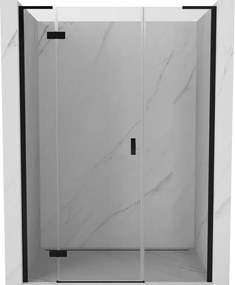 Mexen Mist-H L, 1-krídlové sprchové dvere ľavé 150 cm, číre sklo, čierny profil, 8A5L-150-001-70-00-L