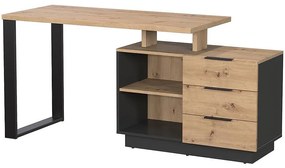 Písací stôl Sierro 3s Dub Artisan/Čierna