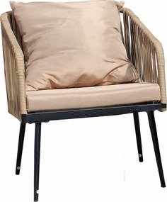 CH Béžová súprava záhradného nábytku z tkaného lana