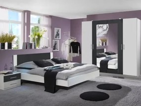 Zostava spálne Nora 180x200 cm, biela/grafitová%