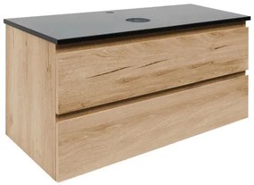 Kúpeľňová skrinka s krycou doskou z kamene SAT B-Way 99x50x45 cm dub mat BWAY2100OAKTK, 1 ks