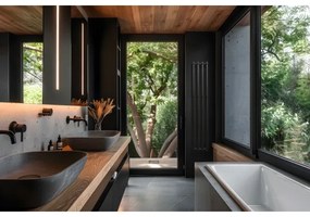 P.M.H. R2B - Kúpeľňový rebríkový radiátor ROSENDAL 350W 150 cm čierny