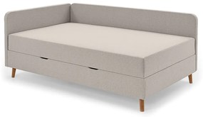 Béžová čalúnená jednolôžková posteľ s úložným priestorom 120x200 cm Cabana – Meise Möbel