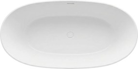 Rea Roma, voľne stojaca vaňa 170x75 cm, biela, zlatý matný click-clack, KPL-W7128