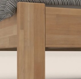 Rohová posteľ so zástenou vpravo Tema P 180x200 cm, prírodný buk
