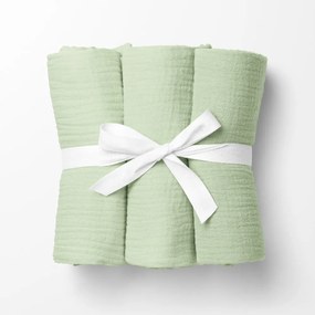 Biante Mušelínová plienka/dečka Nature MSN-067 Pastelovo pistáciová - ZVÝHODNENÁ SADA 3 KS 70x70 cm - Sada 3 ks