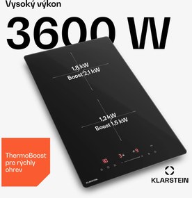 Klarstein PowerGlide indukčná varná doska | Moderná, kompaktná a výkonná | 2 varné zóny | 3500 W | 30 cm