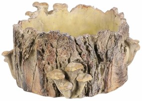 Obal betónový - peň s hríbami, 32 x 29 x 16 cm