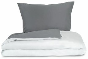 Kvalitex Saténové obliečky Luxury Collection biela/tmavosivá, 140 x 200 cm, 70 x 90 cm