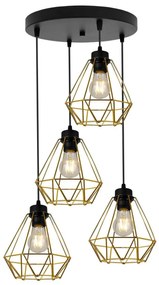 Závesné svietidlo Fusion, 4x zlaté drôtené tienidlo, o