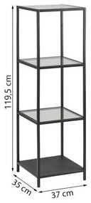 Regál Seaford 37 x119,5 cm čierny