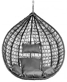 AKCIA Čierne závesné kreslo KOKON bez stojana II. akosť